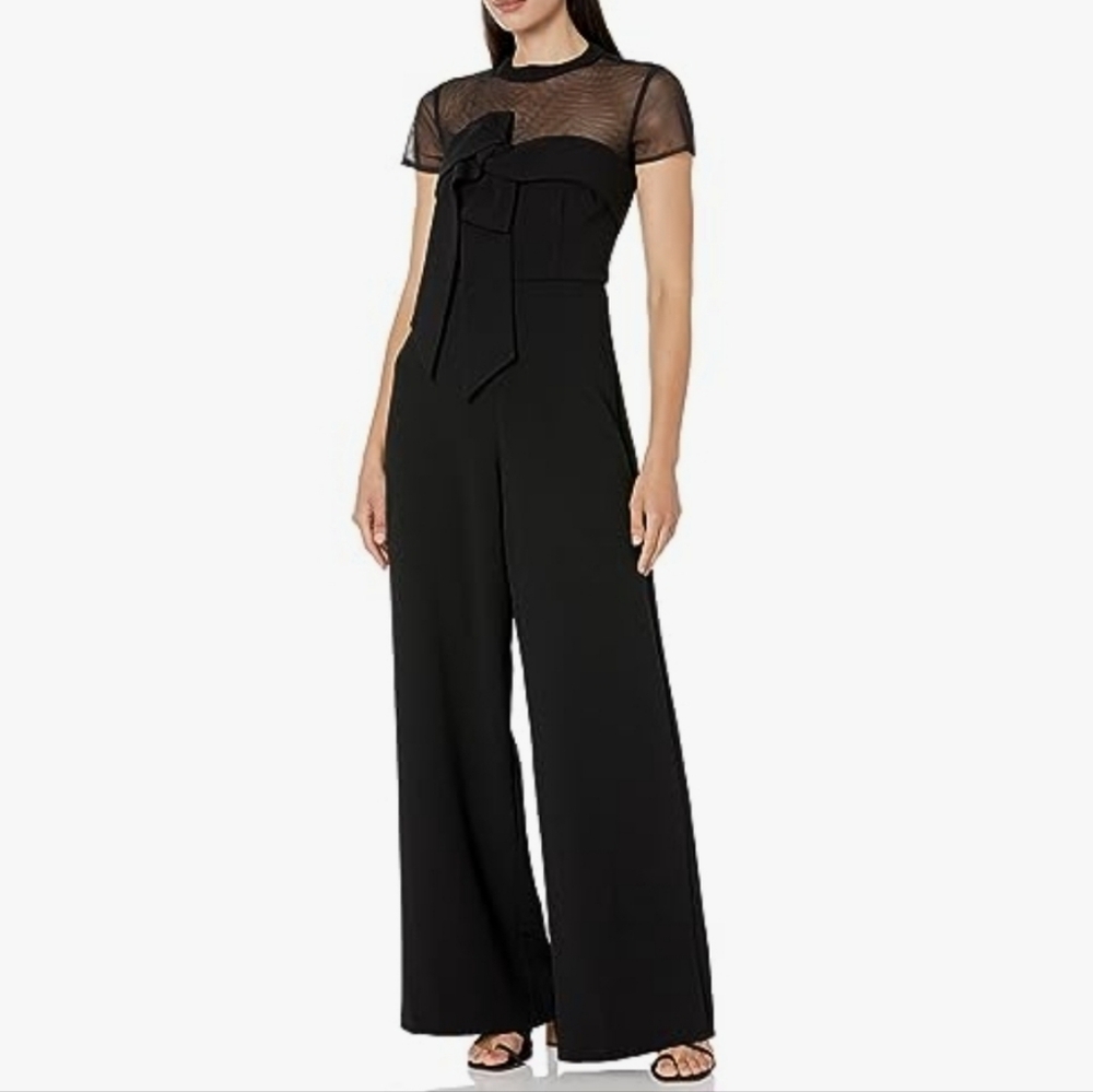 NWT JS Collections womens Crepe Oversize Bow Jumpsuit